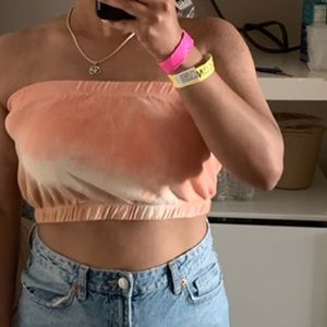 Pink and orange tube top